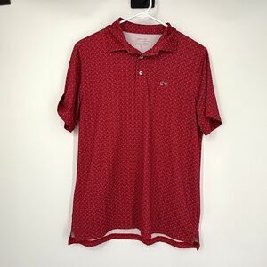 Vineyard Vines On the Go Sankaty Polo Shirt Red Lacrosse Size XL Golf Outdoor